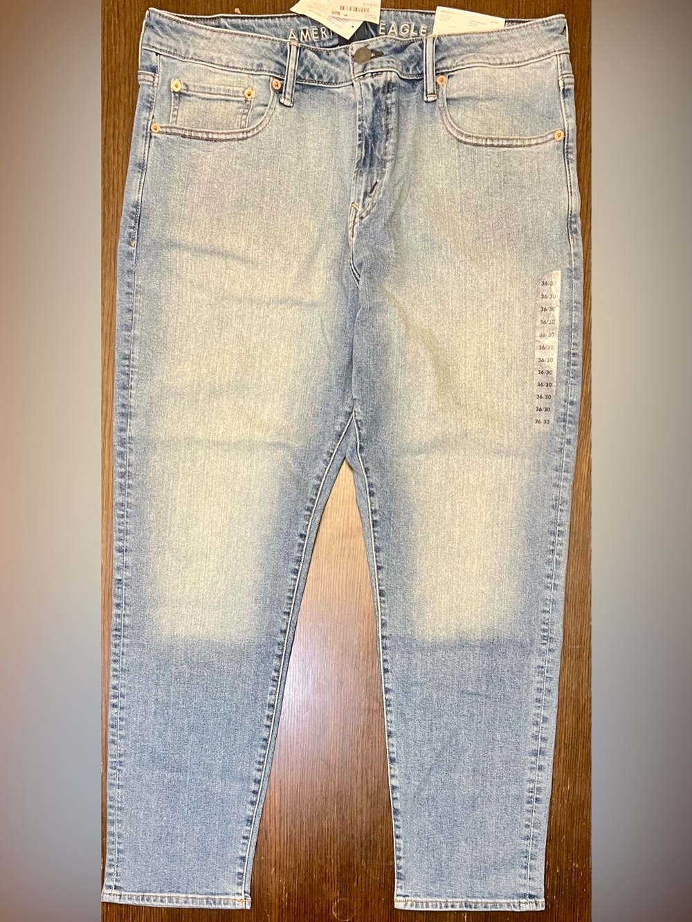 NWT American Eagle AirFlex Athletic Fit Stretch Jeans Mens 36x30 Lt Wash Denim